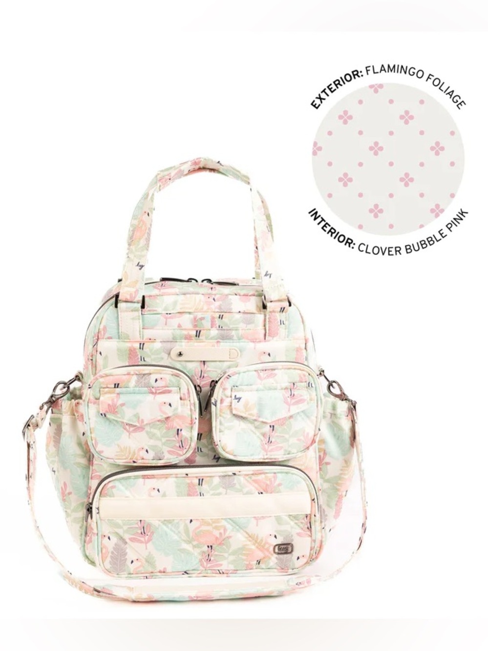 Lug Legacy Collection Mini Puddle Jumper Convertible Tote Bag Flamingo Foliage